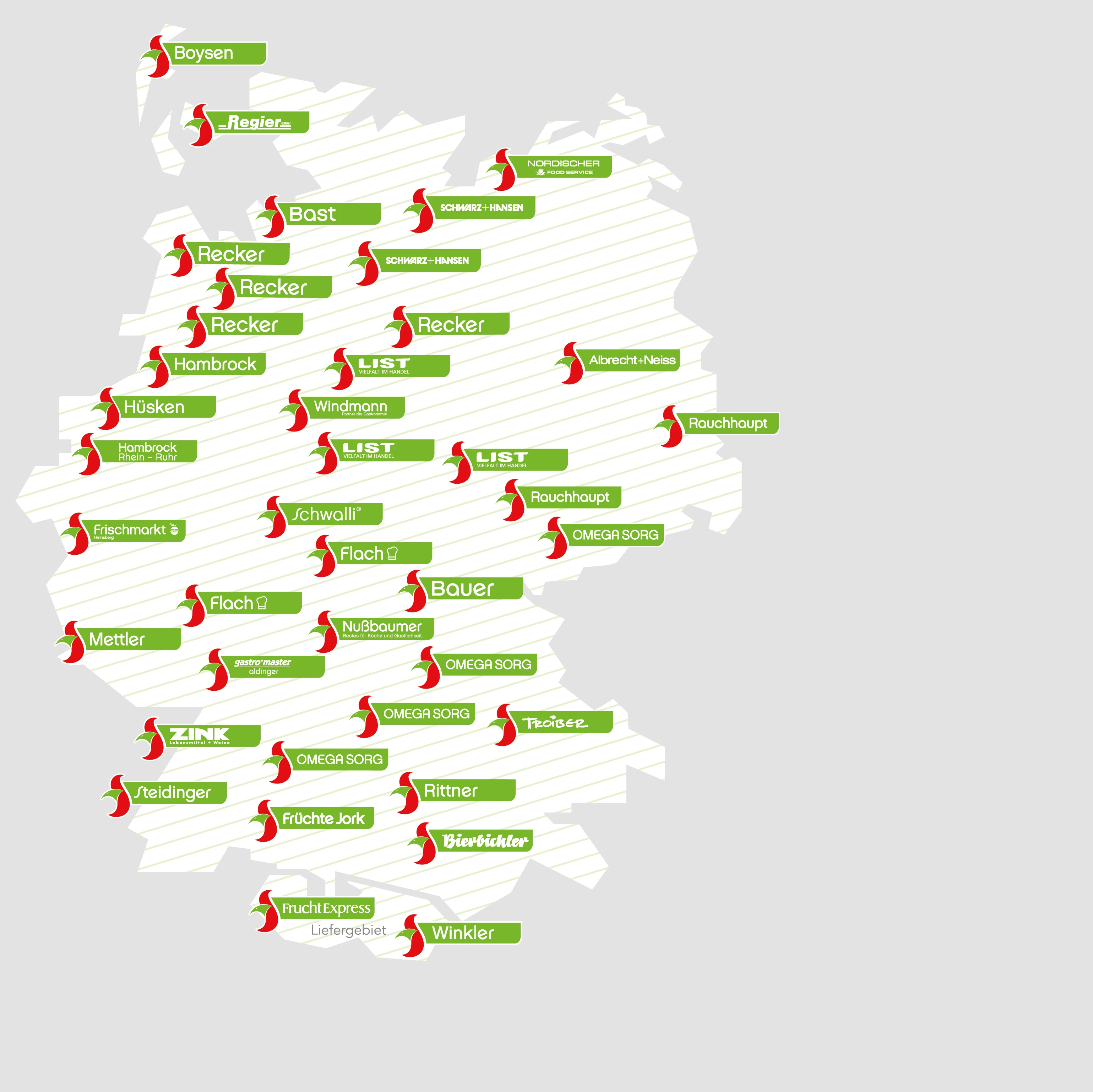 A-N in Deutschlang Deutschlandkarte